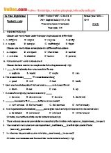 Đề kiểm tra học kỳ I môn Tiếng Anh Lớp 11 - Mã đề 115 - Năm học 2016-2017 - Trường THCS Đa Phúc (Có đáp án)